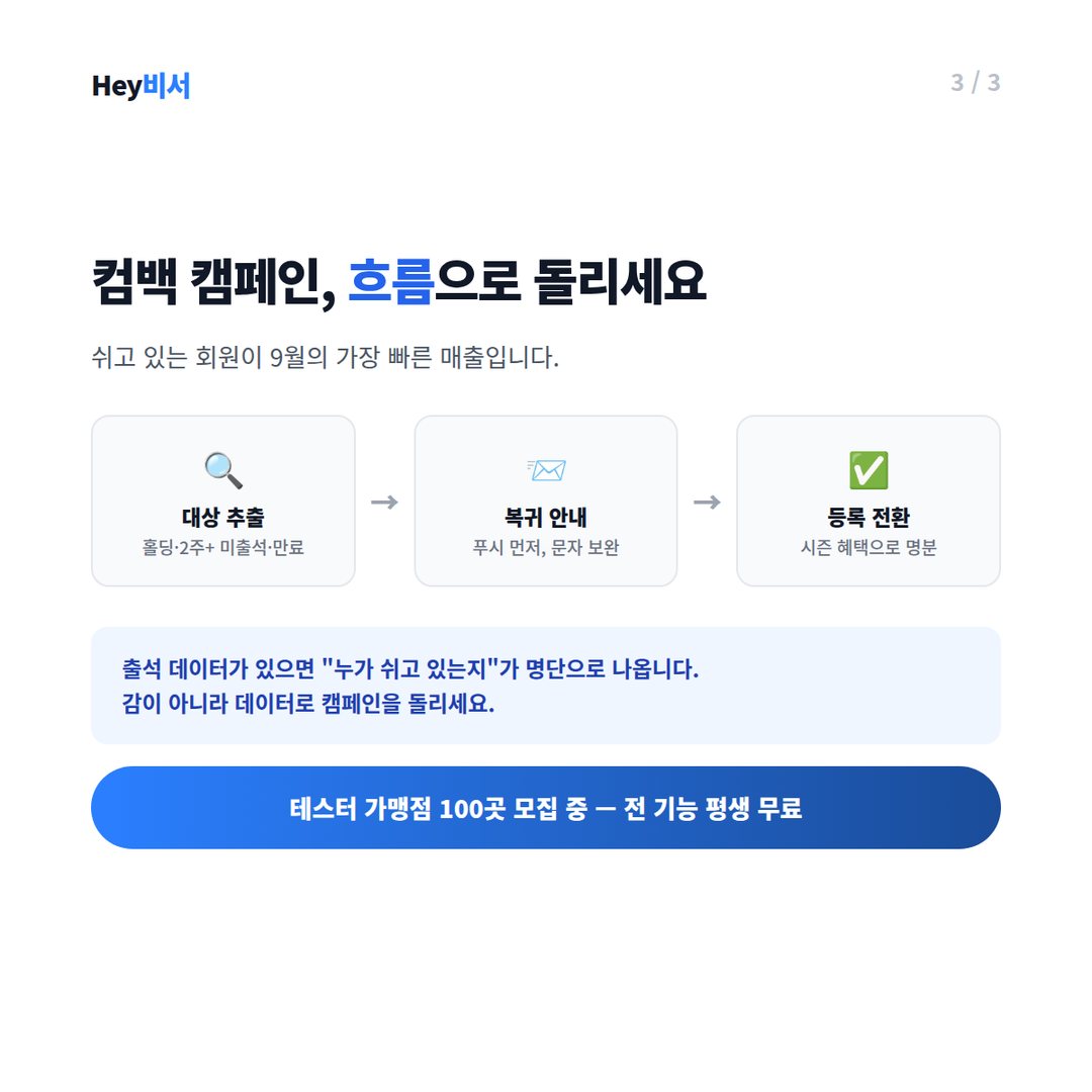 컴백 캠페인 3단계 — 대상 추출, 복귀 안내, 등록 전환