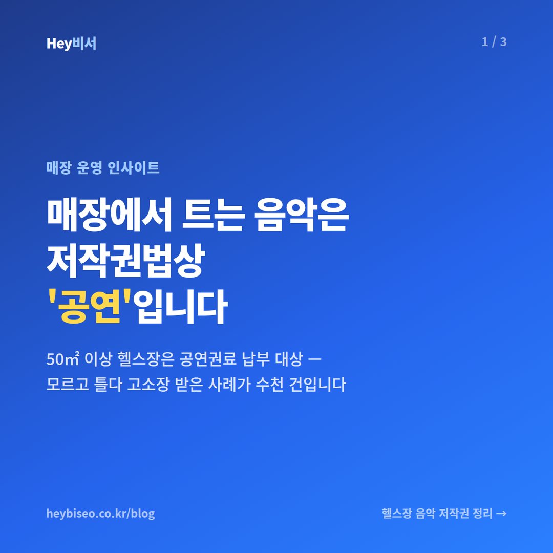 헬스장 음악 저작권료, 모르고 틀면 고소장으로 돌아옵니다